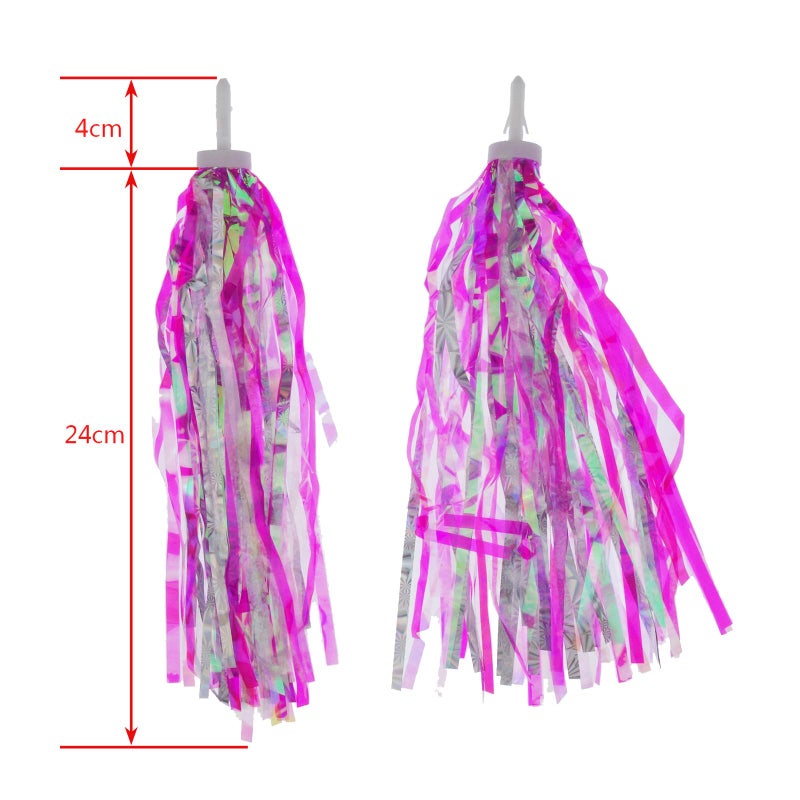 Kasteco 2 Pack Bicycle Bike Handlebar Scooter Streamers and Bicycle Handle Bar Grips,2 Types (Pink) - Image 3